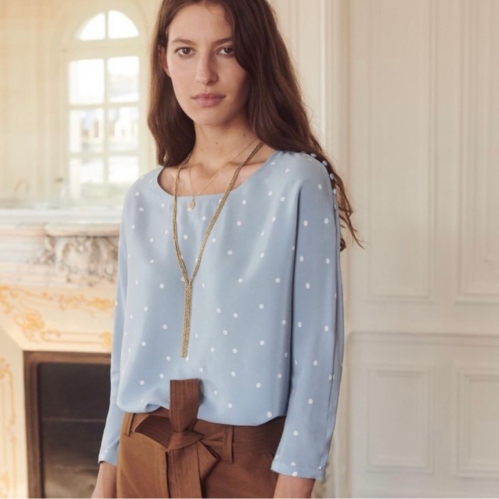 Sezane Emmy silk blouse size 34 (size 2).